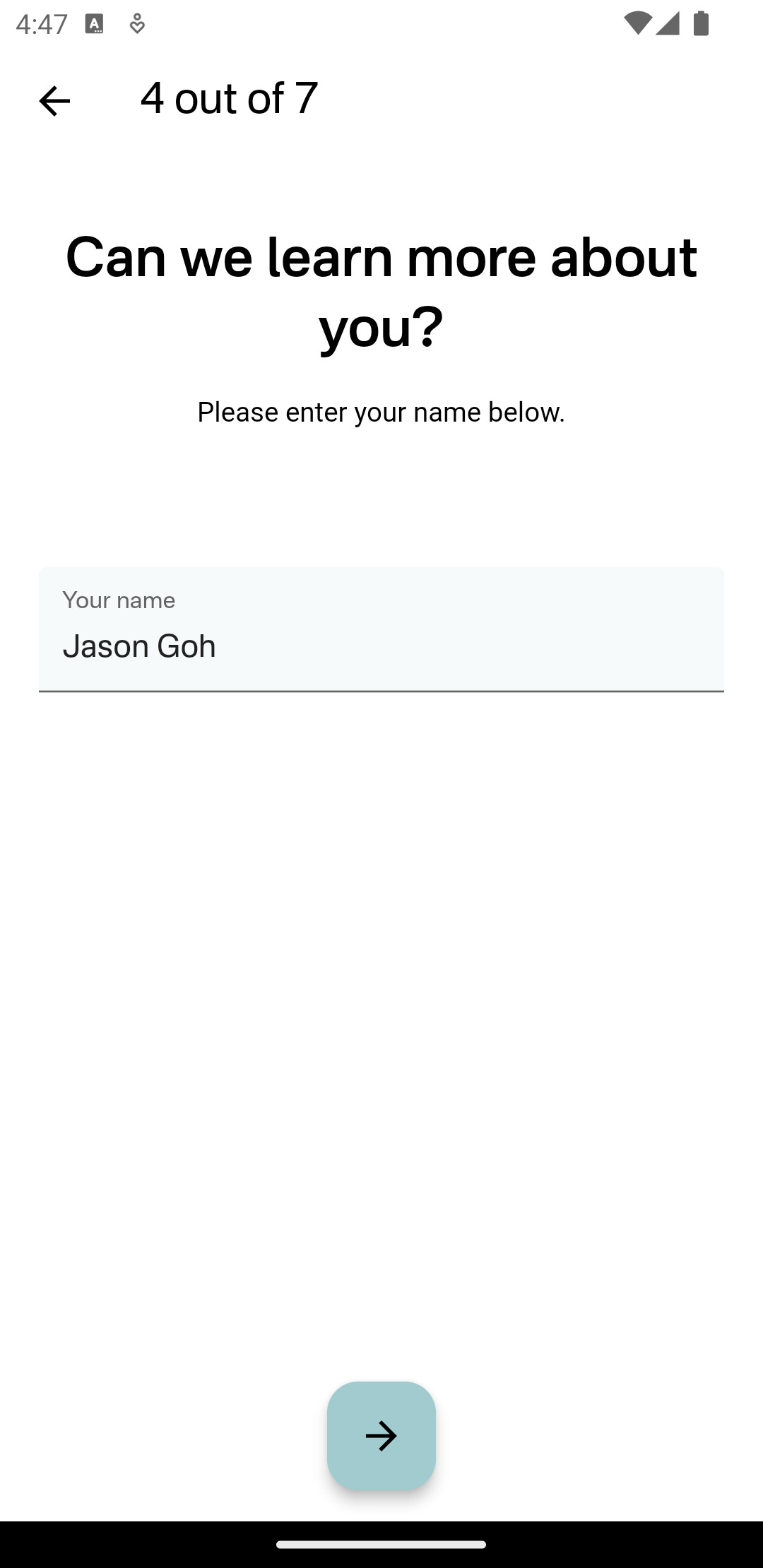 Create Account Step 4