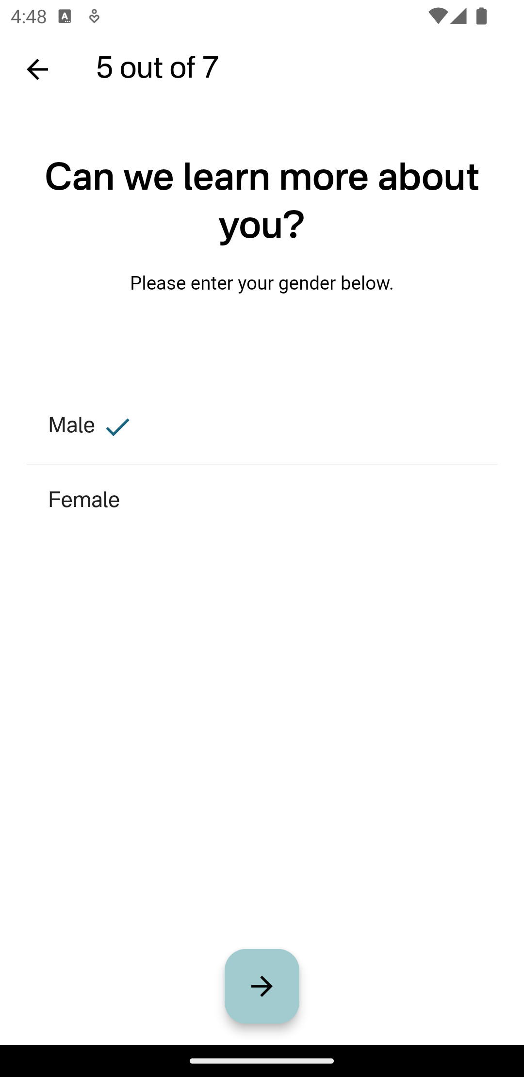 Create Account Step 5