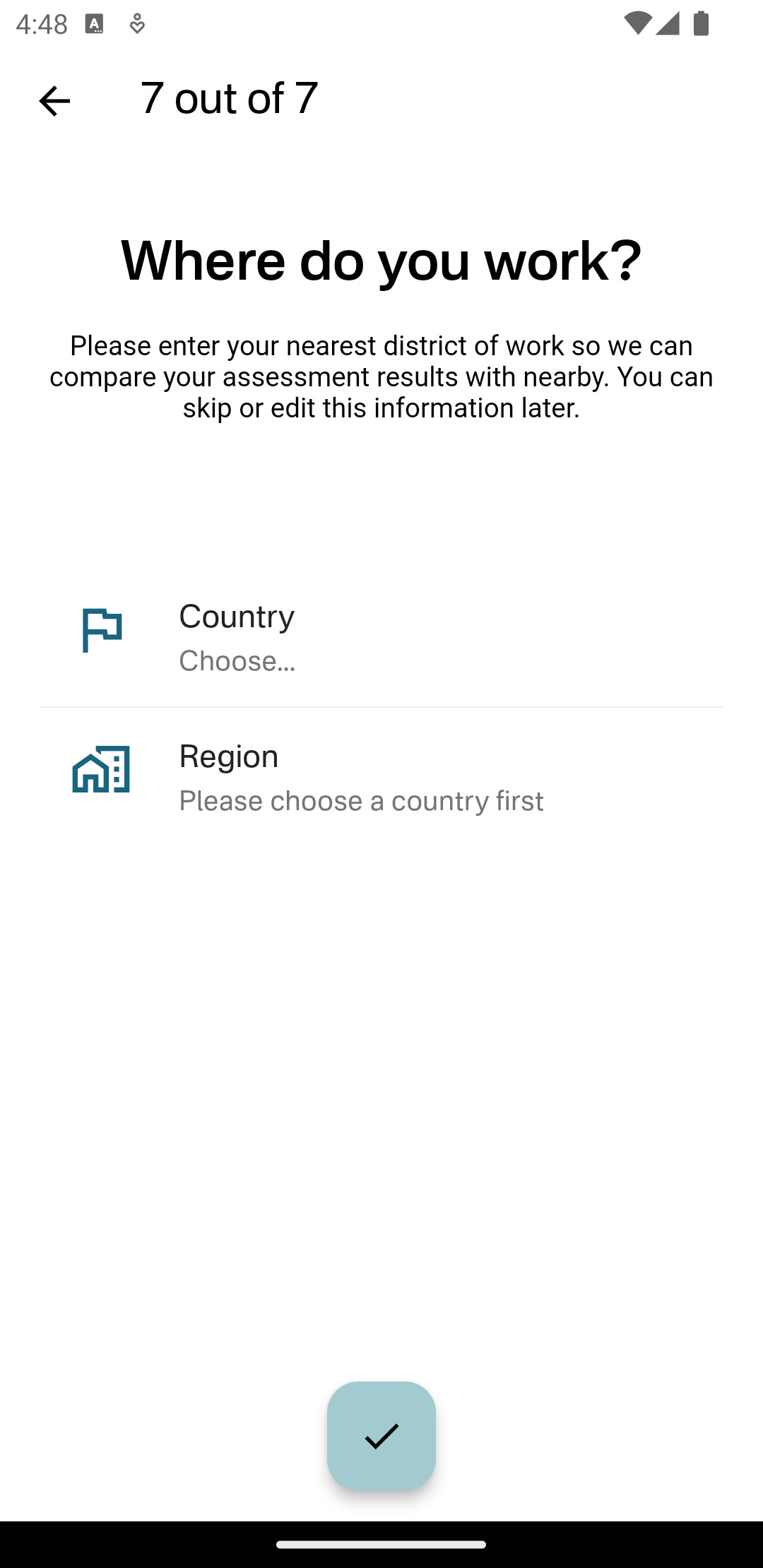 Create Account Step 7